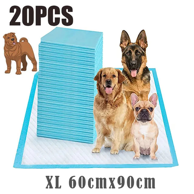 120Pcs Super Absorbent Pet Diaper Dog Training Pee Pads Disposable Healthy Nappy Mat for Cats Dog Diapers Quick-Dry Surface Mat