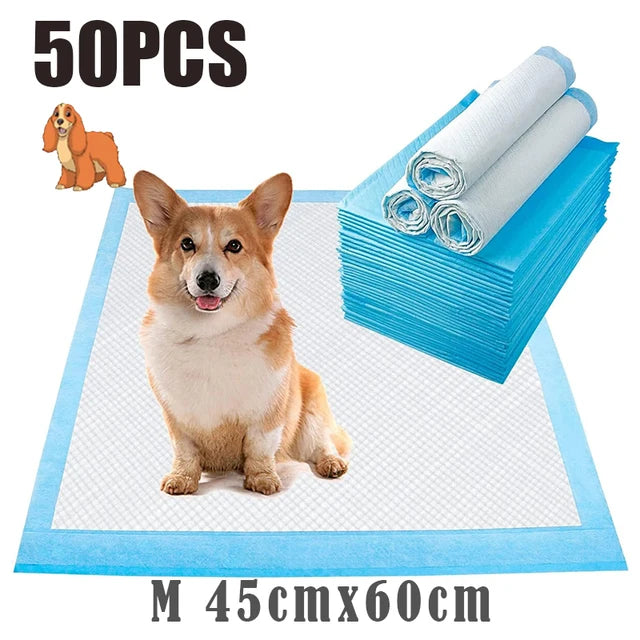 120Pcs Super Absorbent Pet Diaper Dog Training Pee Pads Disposable Healthy Nappy Mat for Cats Dog Diapers Quick-Dry Surface Mat